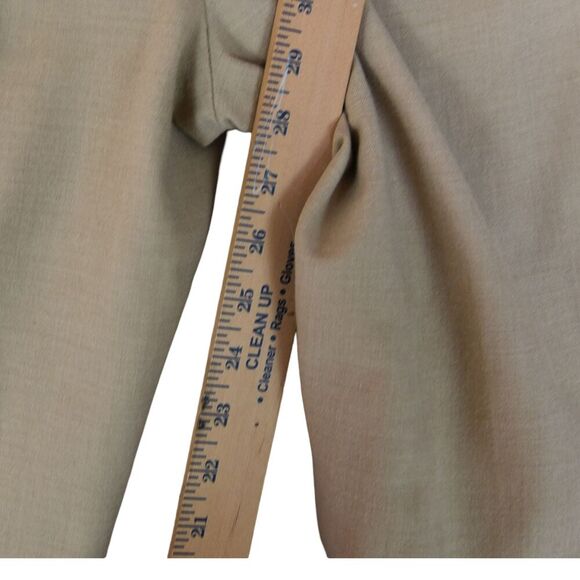 Faconnable Women’s Beige Wool Blend Trousers Size 14 Lined Tailored Straight Leg - Picture 6 of 8